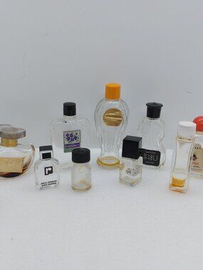 Small Vintage Perfume Bottles Mixed Lot  Of 10 Different Sizes Vanity Decor